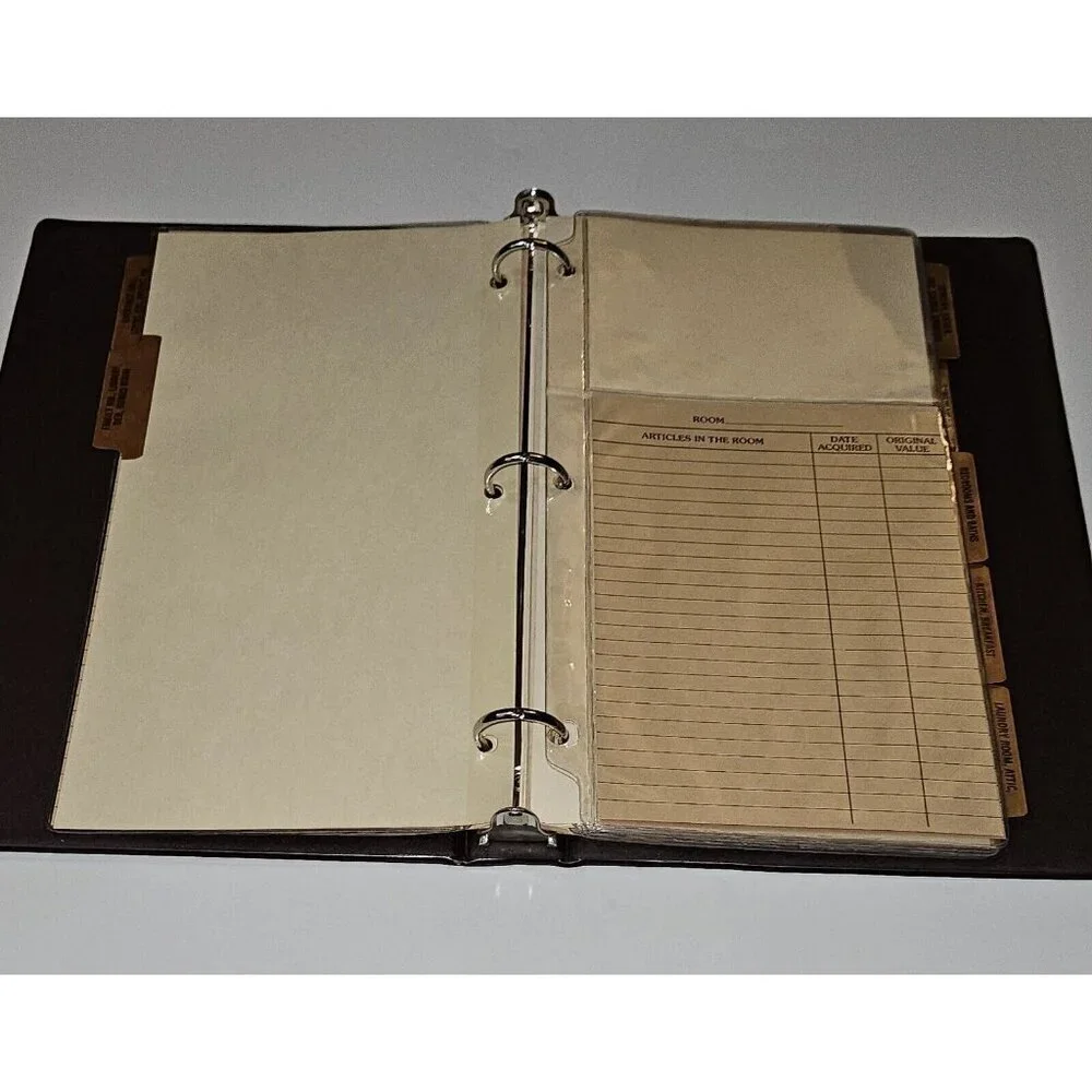 VTG Personal Photo Inventory 3-Ring Album Estate Home Possessions Log NEVER USED
